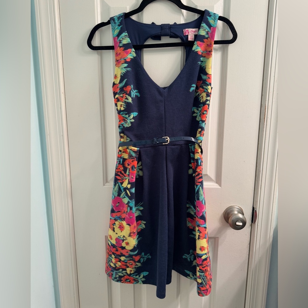 Candies Floral Dress - Navy